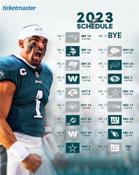 🦅 2023 Eagles Schedule 🦅 ~ Released Philadelphia Eagles