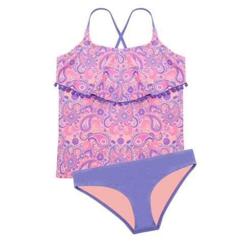 H2o Wear Traje De Baño Teens Niña Tankini Uv30 H2o Coral