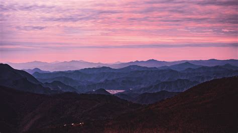 Download Wallpaper 3840x2160 Mountains Sunset Sky Clouds Landscape