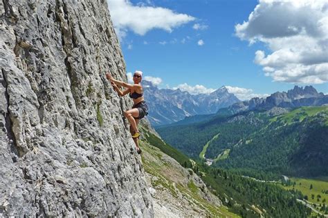 Sport Climbing Lagazuoi Dolomites Not Too Difficult Climbs