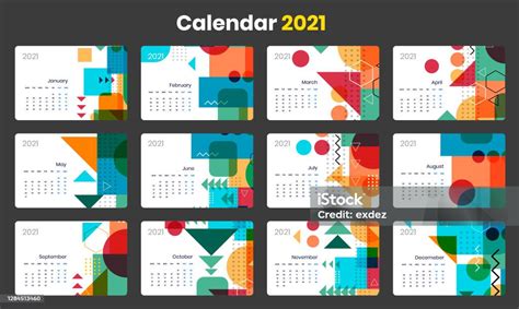 Ilustración De Calendario 2021 Y Más Vectores Libres De Derechos De 2020 2020 2021 Abril