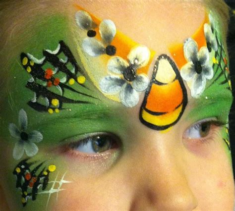 Flowers And Candy Corn Fall Festival Face Painting Halloween Face