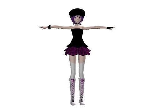 3d model fully rigged female anime character punk defoko vr ar low poly rigged fbx
