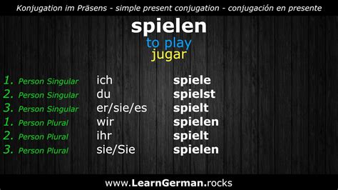 Learn German Verbs Spielen ⇔ To Play ⇔ Jugar Aprender Alemán De ⇔ En