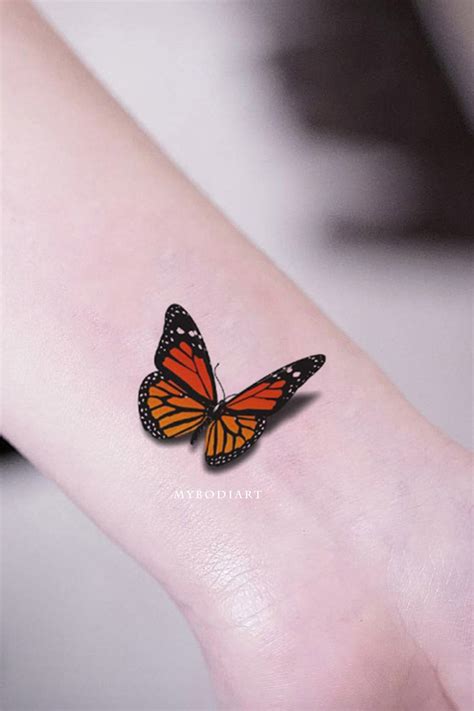 Small Monarch Butterfly Tattoo Small Temporary Tattoo Butterfly Tattoos Vintage Tattoo