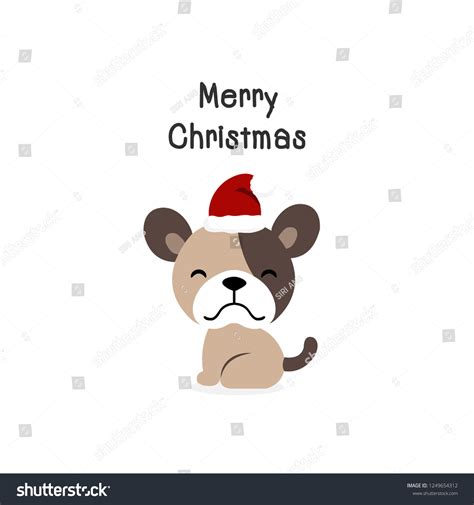 Cartoon Christmas Dog - Dog Cartoon With Christmas Red Hat Royalty Free
