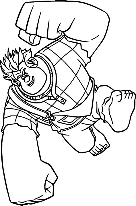 Wreck It Ralph Hitting Coloring Page - Free Printable Coloring Pages