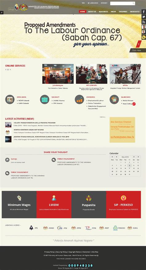Siong, pengerusi jk pemandu bulan pemakanan malaysia 2021; Ministry of Human Resources (MOHR), Malaysia - Site Info