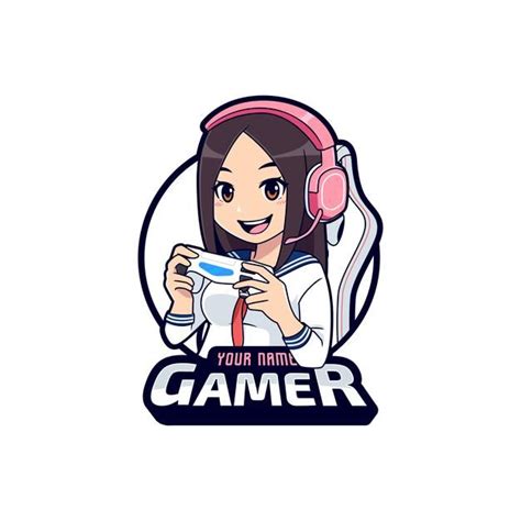 Premium Vector Anime Gamer Girl Mascot Cartoon Character For Gaming