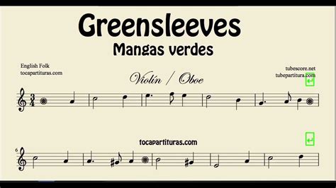 Subscribe to my youtube channel. Greensleeves Sheet Music for Violin and Oboe What child is ...