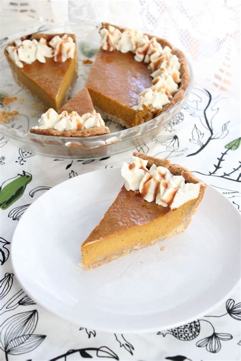 Pumpkin Pie With Honey And Caramel Whip Cream Topping