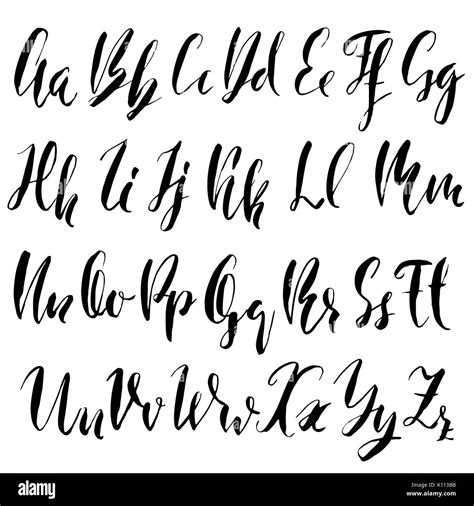 Fonts Hand Lettering Modern Calligraphy Alphabet