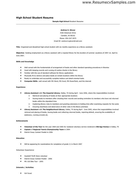 Check out these sample resumes for specific majors. Resume Example For High School Student Sample Resumes ...