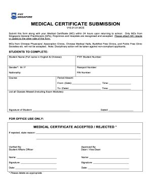 Travel insurance singapore also covers medical expenditure. 7 Printable medical certificate format for job Templates ...