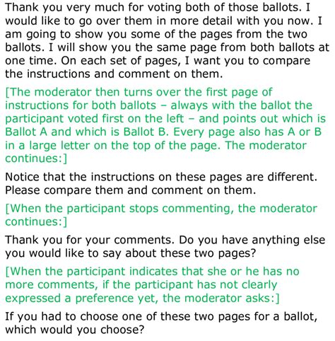 An excerpt from the test script showing how the moderator worked with... | Download Scientific