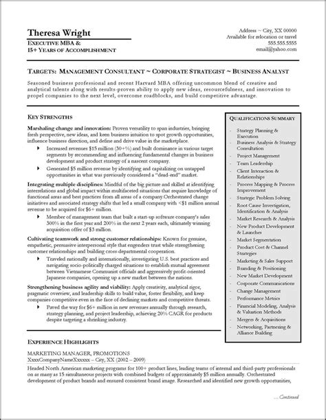 Strategy Consultant Resume Page 1 Resume Examples Pinterest