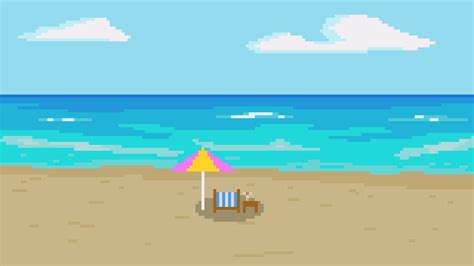 Pixilart A Day At The Beach By Plasmafox