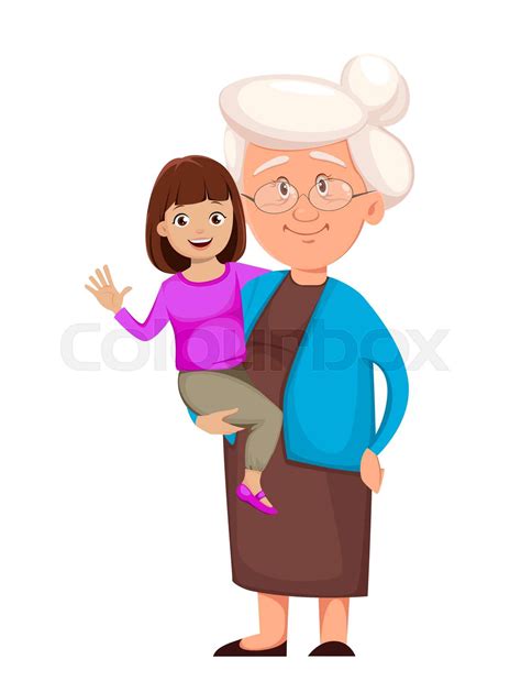 Grandmother With Her Granddaughter Stock Vector Colourbox