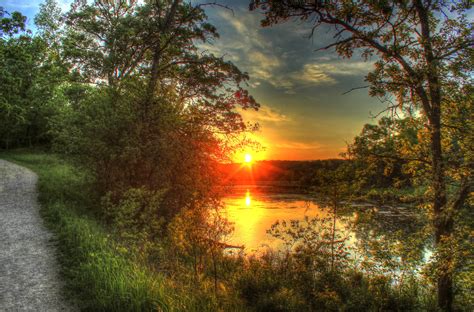 Scenic Sunset At Willow River State Park Wisconsin Image Free Stock
