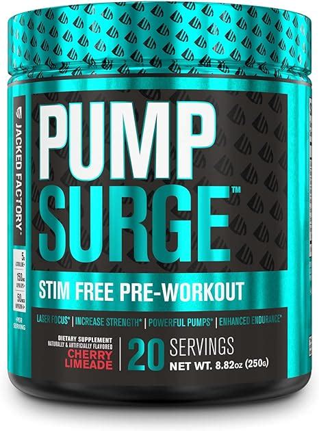 Pumpsurge Caffeine Free Pump And Nootropic Pre Workout Supplement Non