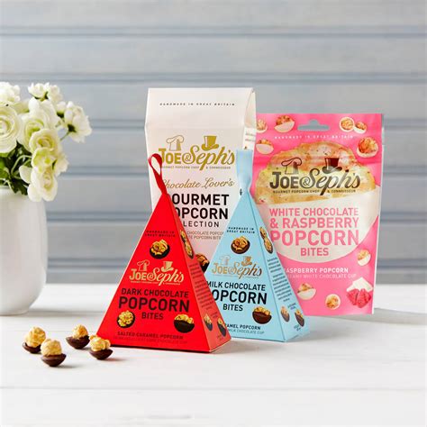 Each is filled with bags of our three most popular popcorn flavors: Chocolate Popcorn Gift Box By Joe & Seph's Popcorn ...