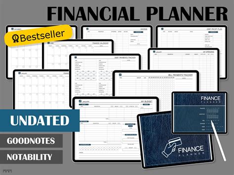 Digital planner Financial Planner IPAD planner UNDATED planner Goodnotes planner Monthly Budget ...