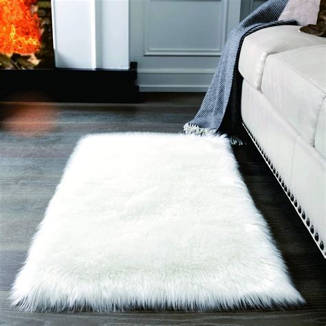 Noahas luxury fluffy rugs bedroom furry carpet bedside sheepskin area rugs children play princess room decor rug, 2ft x 3ft, white. furry white rug