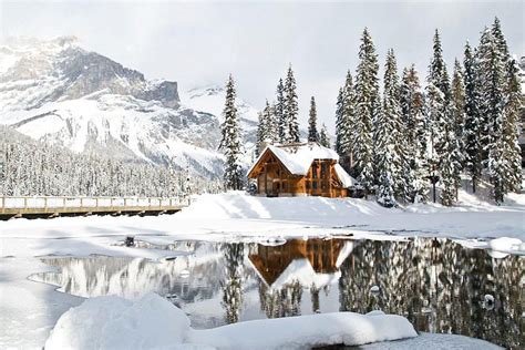 Cozy Cabin In Yoho National Park British Columbia Water Snow