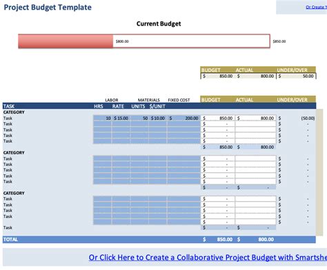 Simple Project Budget Template For Excel Excel Templates