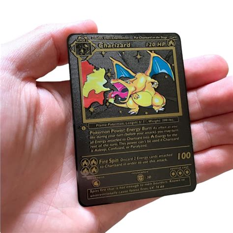 Buy Pokemon Charizard 1st Edition Base Set Black Metal Card Collectible