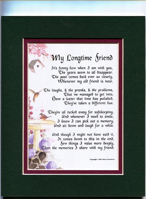 Childhood Friend Friend Poem Friend Print Friend Verse Etsy
