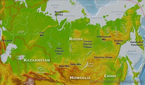 Rusia En El Mapa F Sico Rusia Mapa F Sico El Este De Europa Europa