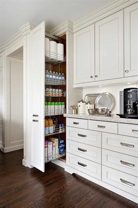 36 upper cabinets with 6 stacked molding 8 foot ceilings. Floor to Ceiling Pull Out Pantry Cabinet - Transitional ...