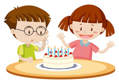 Blowing Out Birthday Candles Clipart