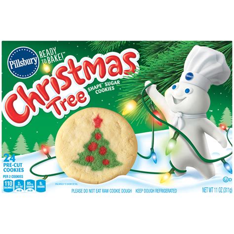 Pillsbury™ sugar refrigerated cookie dough. Pillsbury Christmas Tree Shape Sugar Cookies, 11 Oz. 24 Count - Walmart.com - Walmart.com