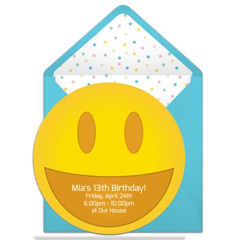 Free Smiley Invitations Emoticon Emoji And Invitations