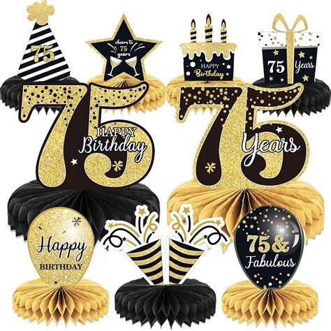9 Pieces 75th Birthday Decorations 75th Birthday Centerpieces For