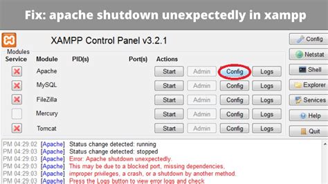 How To Resolve Apache Shutdown Unexpectedly In Xampp Xampp Apache Not