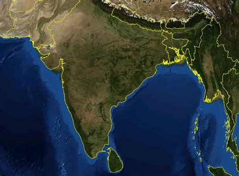 Map Of India Satellite Sky View And View From Satellite Of India