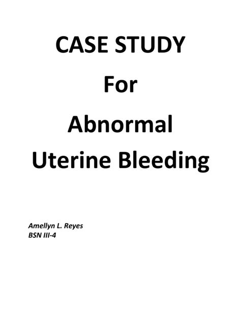 Abnormal Uterine Bleeding Pdf Menstrual Cycle Sexual Health