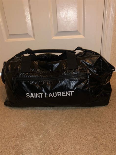 Saint Laurent Paris Nuxx Duffle Bag In Nylon With A Saint Laurent Print