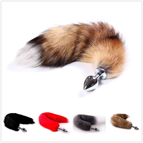 Anime Cosplay Soft Fox Tail With Stainless Steel Metal Butt Plug Fetish
