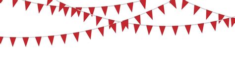 Red Bunting Party Flags Isolated On White Background Vector
