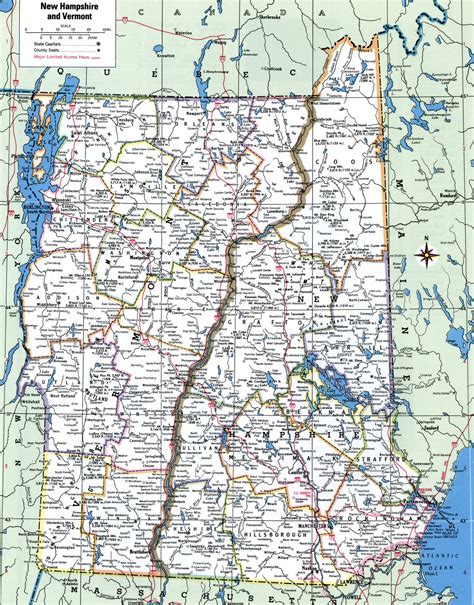 Vermont Map With Countiesfree Printable Map Of Vermont Counties And Cities