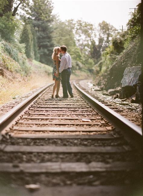 Pin By Danielle Friesen On Engagement Railroad Photoshoot Train Track Photoshoot Railroad
