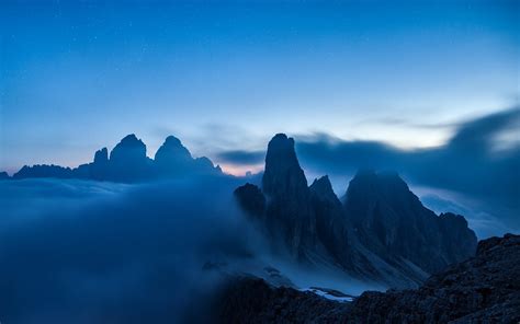Nature Landscape Mist Blue Mountain Evening Alps
