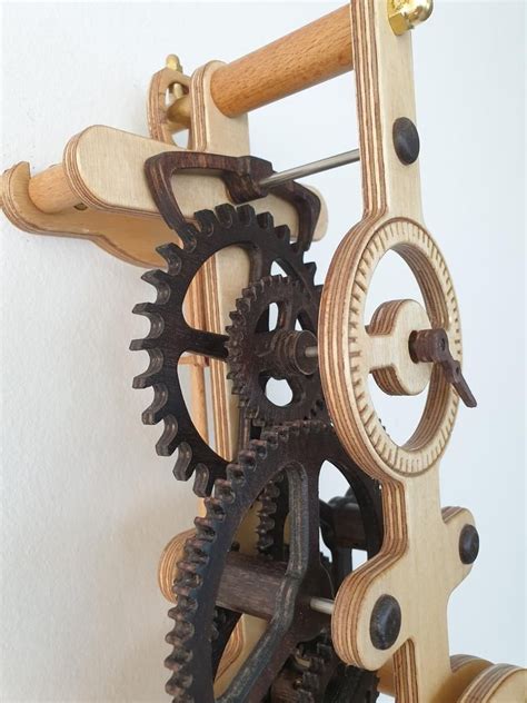 Wooden Wall Clock Cronos Kit Diy Project Kit Steampunk Pendulum