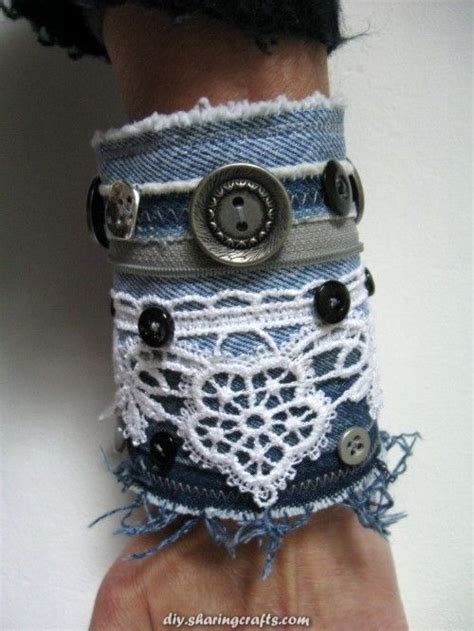 Spectacular Ribbed Cuffs In Recycled Denims Ze Trend Bracelet Denim