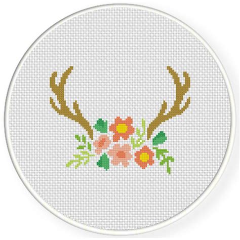 Tiny cross stitch cross stitch cards cross stitch borders cross stitch kits cross stitch designs cross stitch embroidery cross stitch flowers pattern cross stitch patterns free easy cross stitch trailing blue flowers cross stitch border. Charts Club Members Only: Antler Floral Cross Stitch ...