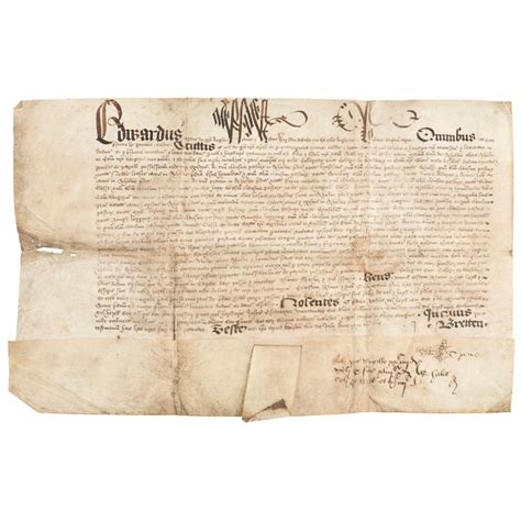 Edward Vi 1537 1553 King Of England Document Dated July